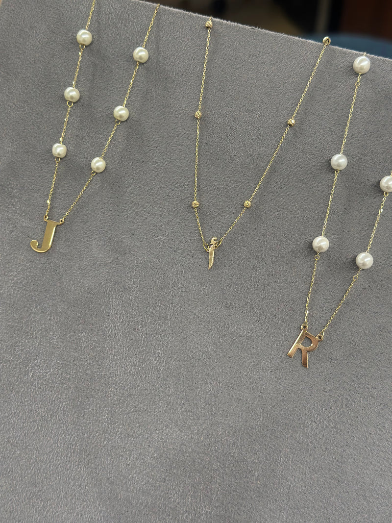 Arabic Initial Droplet Necklace