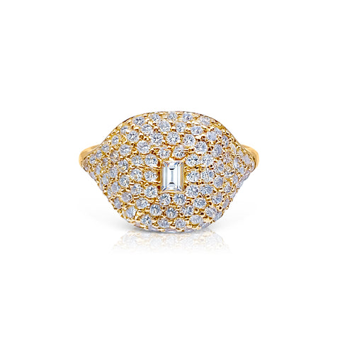 Pave Round Diamond Ring