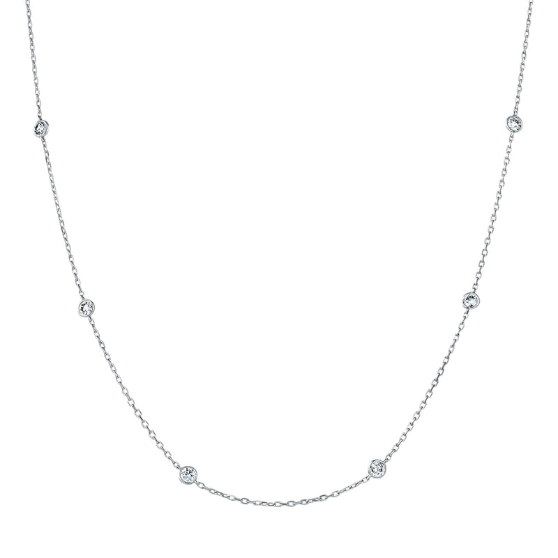 Round Diamond Droplets Necklace