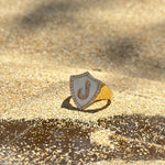 Armour Letter Signet Ring